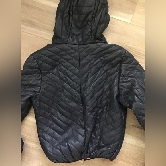 Samantha Sipos Leather Puffy Moto Jacket Reversible M - Picture 3 of 8